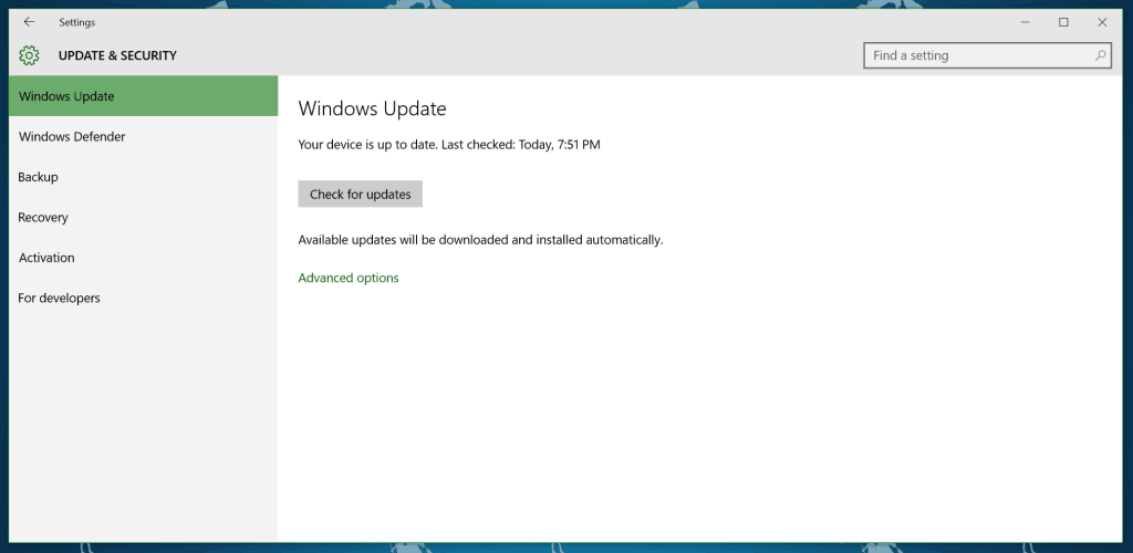 Windows 10 Windows Update